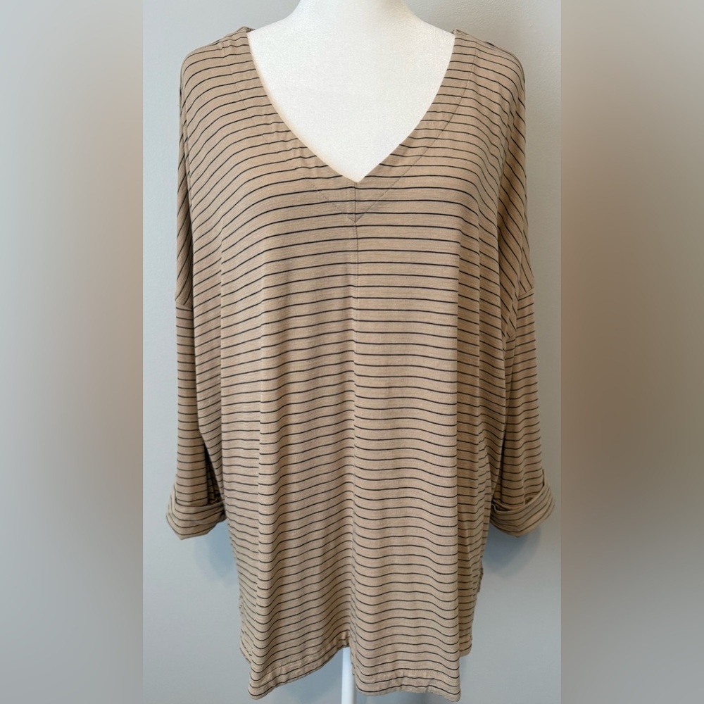 J. Jill Wearever Rolled-Cuff Slub Knit Top - Size 2X
